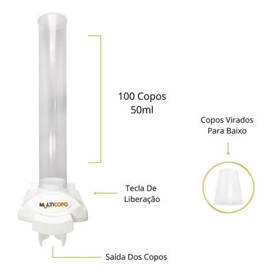 Nobre Dispenser Poupa Copo Café 50 Ml