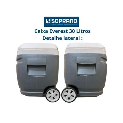 Caixa Térmica Everest Cinza 30l Eficiência Térmica 72 Horas Cinza