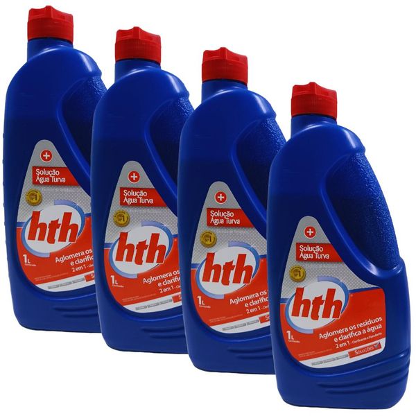 04 Solução Água Turva Hth 1 Litro Super Decantador