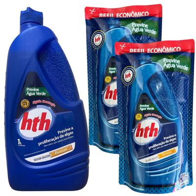 03 Und Previne Agua Verde Manutenção Hth Frasco + 02 Refil