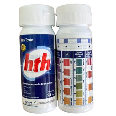 HTH Fita Teste de Alcalinidade e Ph de Piscina 25 UND