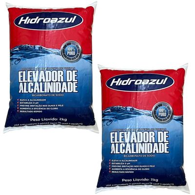 02 Alcalinizante Elevador Alcalinidade Piscina 2kg Hidroazul