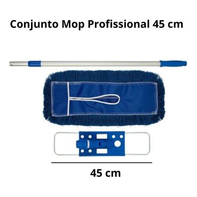 Conjunto Mop Pó Profi 45cm Eletrostático Com Cabo Esfregão