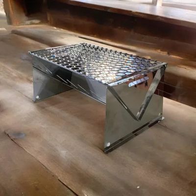 Churrasqueira Portátil Dobrável Inox Carvão Camping 1259a