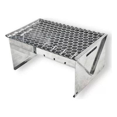 Churrasqueira Portátil Dobrável Inox Carvão Camping 1259a