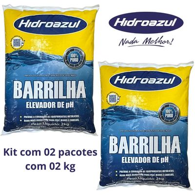 2 Elevador Ph Barrilha Ph+ Mais Para Piscina Hidroazul 2 Kg