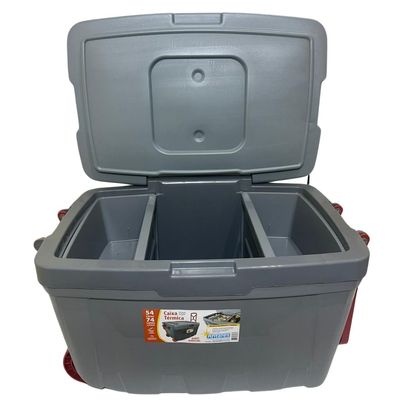 Caixa Termica Antares Com Rodinhas 54 L Cor Cinza/verde