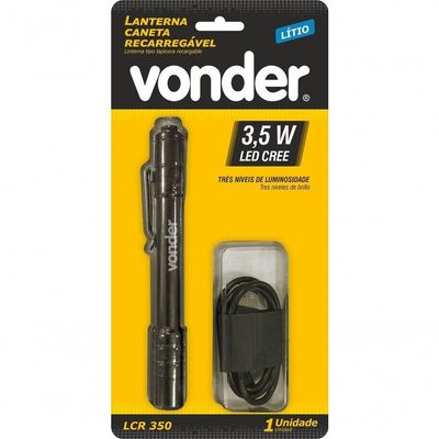 Lanterna Caneta Led Cree Recar Lcr350 Vonder