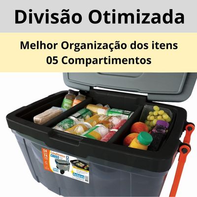 Caixa Térmica Cooler 54l Rodas Grandes Praia Camping Antares