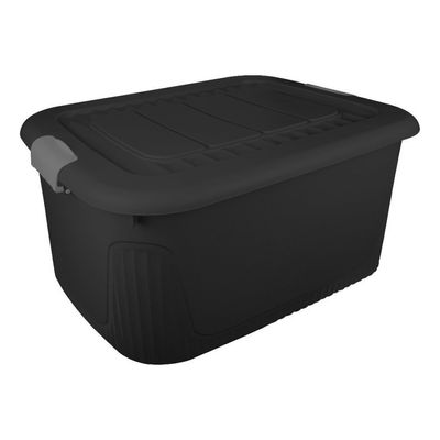 Caixa Organizadora Container 80 Trava/roda Plasnorthon Preto