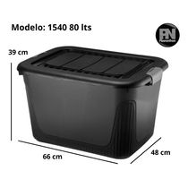 Caixa Organizadora Container 80 Trava/roda Plasnorthon