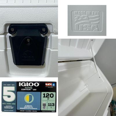 Caixa Termica Cooler Igloo 113 L 120 Qt Branco Marine Imp Branco