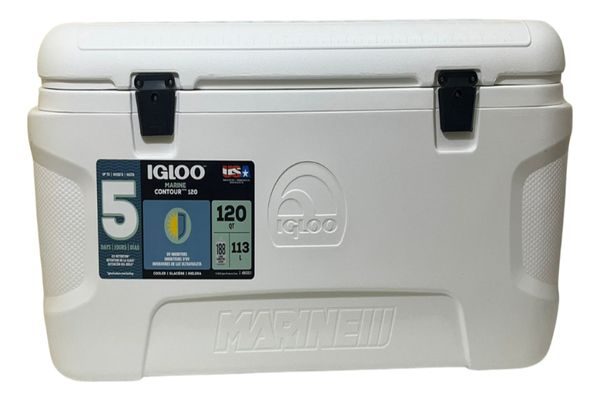 Caixa Termica Cooler Igloo 113 L 120 Qt Branco Marine Imp Branco