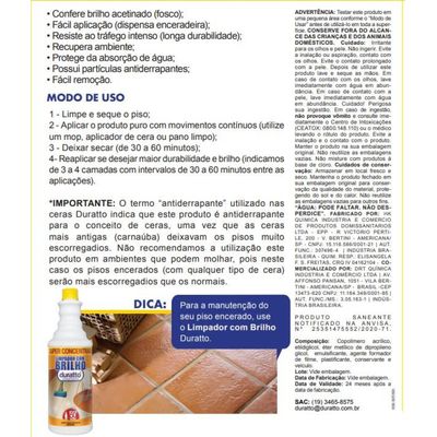 Cera Anti Derrapante Acetinada - 1 Litro - Duratto