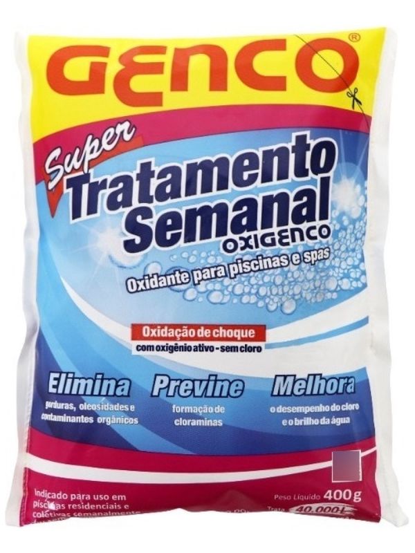 Super Tratamento Semanal Oxigenco Para Piscina Genco 400g