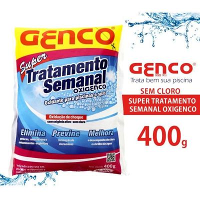 Super Tratamento Semanal Oxigenco Para Piscina Genco 400g