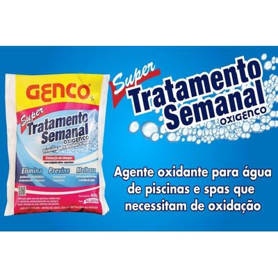 Super Tratamento Semanal Oxigenco Para Piscina Genco 400g