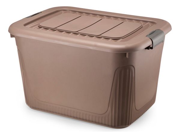 Caixa Organizadora Container 80 Trava/roda Plasnorthon Marrom