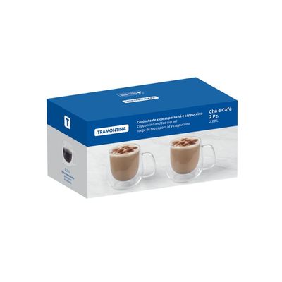 Conjunto de Xícaras Tramontina chá e cappuccino 200ml 2Pçs