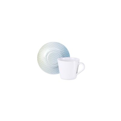 Conjunto 2 Xícara Pires Tramontina Polaris Porcelana 185ml