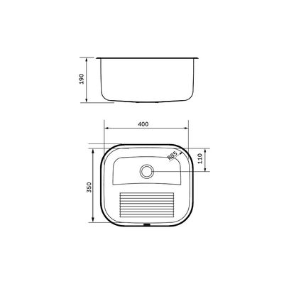 Tanque Encaixe Tramontina Hera Compact 19 Inox 40x35cm