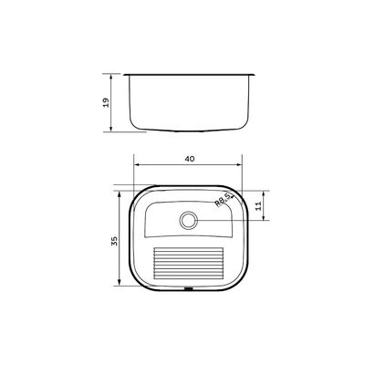 Tanque Encaixe Tramontina Hera Compact 19 Inox 40x35cm