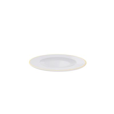 Prato Sobremesa Filetado Elisa Porcelana Dourada 21cm