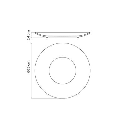Prato Raso Tramontina Maragogi em Porcelana Decorada 25 cm