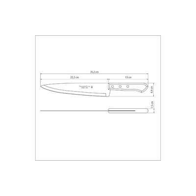 Kit 8 Facas Peixeira/Cozinha 9" Lâmina Escura - Tramontina