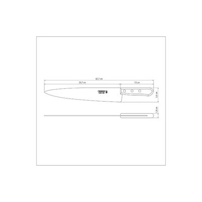 Kit 8 Facas Peixeira/Cozinha 12" Lamina Clara - Tramontina