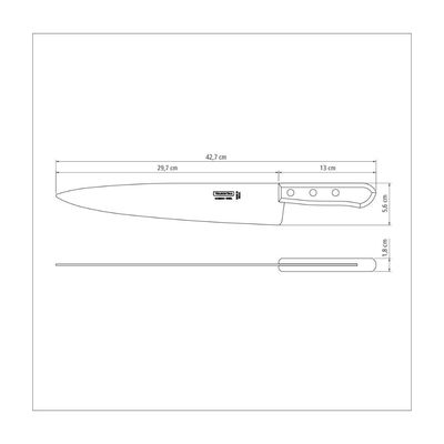 Kit 8 Facas Peixeira/Cozinha 12" Lamina Clara - Tramontina