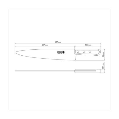 Kit 8 Facas Peixeira/Cozinha 12" Lamina Clara - Tramontina