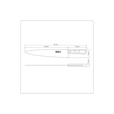 Kit 8 Facas Peixeira/Cozinha 12" Lamina Clara - Tramontina