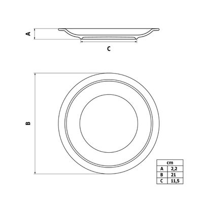 Kit 12 Pratos Sobremesa Tramontina Paola Porcelana 21 cm