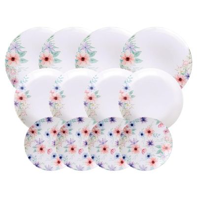 Jogo Pratos Tramontina Floratta Porcelana Decorada 12 Peças