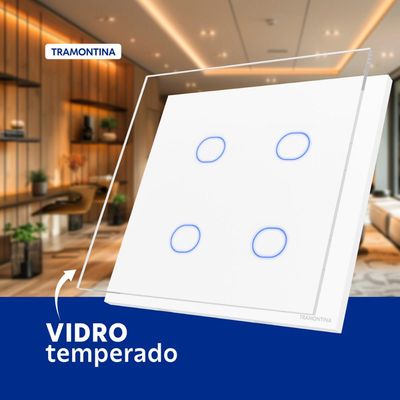 Interruptor Touch Smart 4x4 Tramontina Branco com 4 Canais