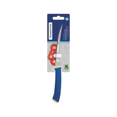 Faca Tramontina Tomate Felice Inox Cabo Azul 5"