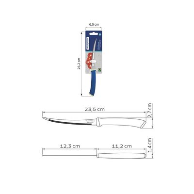 Faca Tramontina Tomate Felice Inox Cabo Azul 5"