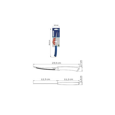 Faca Tramontina Tomate Felice Inox Cabo Azul 5"