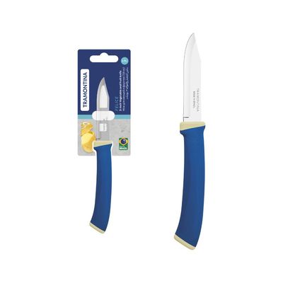 Faca Legumes Frutas Felice Aço Inox Cabo Azul 3"