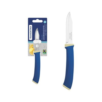 Faca Legumes Frutas Felice Aço Inox Cabo Azul 3"
