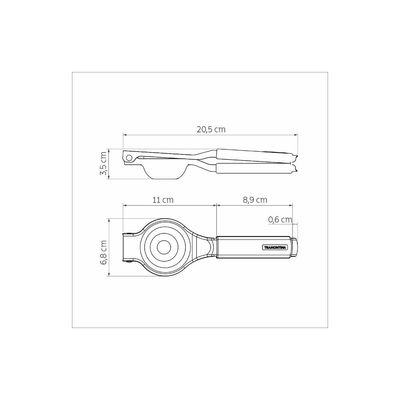 Espremedor Limão Utilitá Inox Cabo PP Preto Tramontina