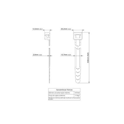 Abraçadeira de Nylon 536x13,7x2,1 mm Tramontina Branca
