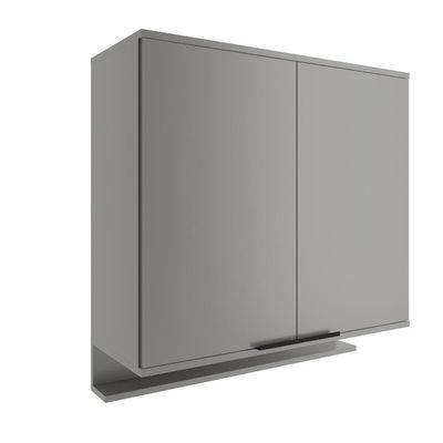 Armário Aéreo De Cozinha Miami 800mm 2 Portas C Porta Temperos Carraro Cinza Titânio