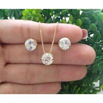 Conjunto Ponto Luz, Banhado A Ouro 18K