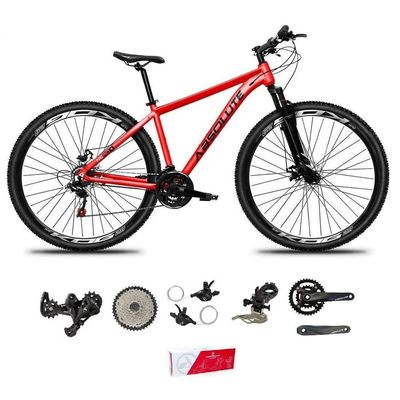Bicicleta Aro 29 Absolute Nero 5 Alumínio 2x9 18v K7 Freios Hidráulicos Garfo Com Trava - Vermelho