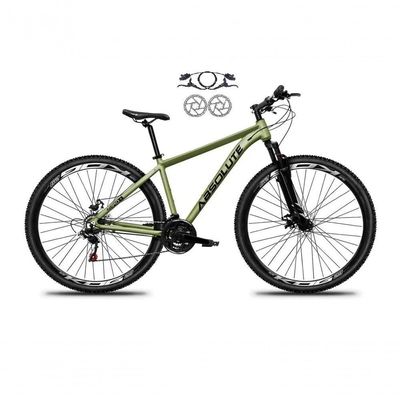 Bicicleta Aro 29 Absolute Nero 5 Alumínio 21v Freio A Disco Hidráulico Garfo Suspensão - Oliva
