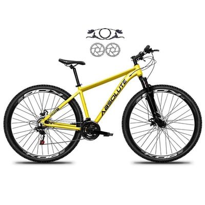 Bicicleta Aro 29 Absolute Nero 5 Alumínio 21v Freio A Disco Hidráulico Garfo Suspensão - Amarelo