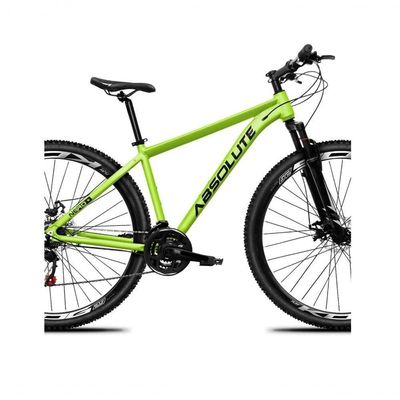 Bicicleta Aro 29 Absolute Nero 5 Câmbio Shimano 24v Acera K7 Garfo Trava Freio A Disco - Verde