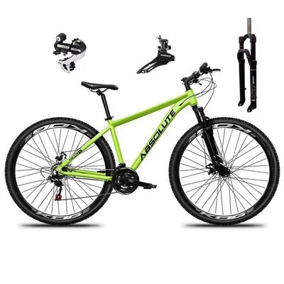 Bicicleta Aro 29 Absolute Nero 5 Câmbio Shimano 24v Acera K7 Garfo Trava Freio A Disco - Verde